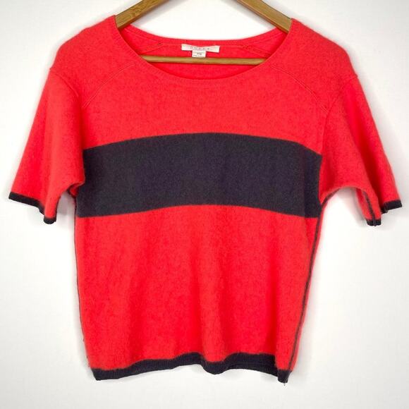 Duffy Coral & Grey 100% Cashmere Sweater XS - Picture 2 of 10